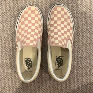 Light pink checkered vans